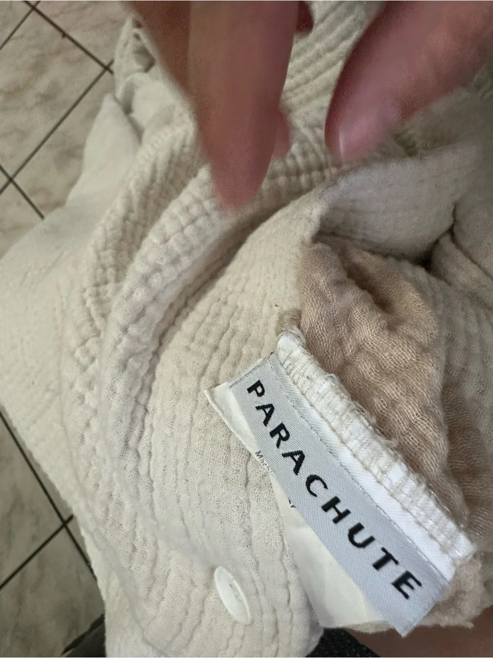 Parachute ivory/cream  Quilted Cotton duvet size full/queen